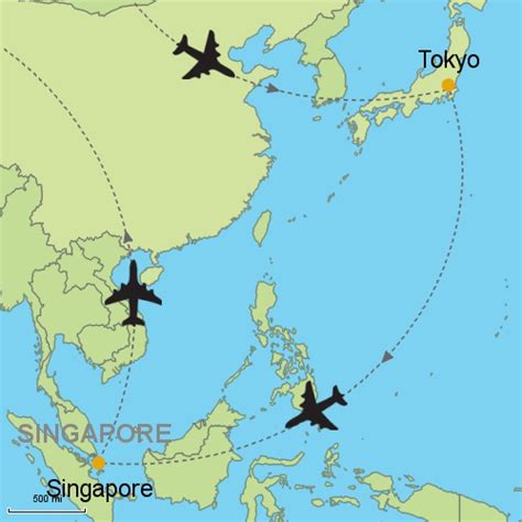 Singapore, Singapore to Tokyo, Japan .